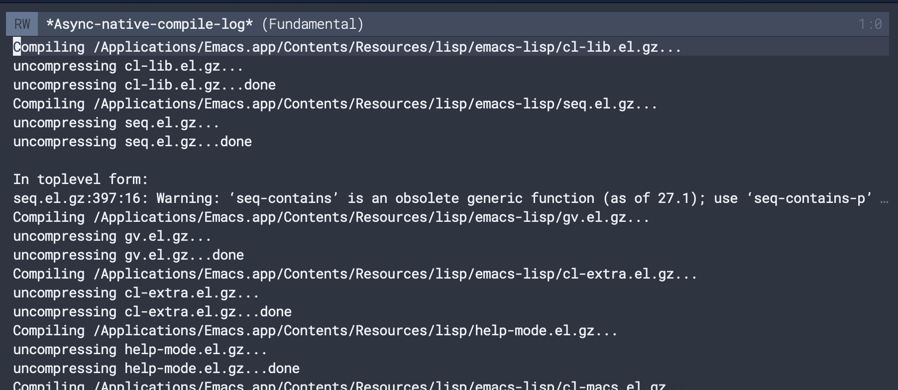 ネイティブコンパイルログ